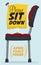 Pin in Chair Prank for April Fools\' Day, Vector Illustration