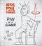 Pin in Chair Prank for April Fools\' Day, Vector Illustration