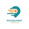 Pin delivery logo design template