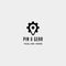 pin gear logo vector navigator simple icon symbol sign isolated