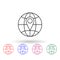 Pin on the globe multi color icon. Simple thin line, outline vector of navigation icons for ui and ux, website or mobile