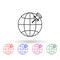 Pin on the globe multi color icon. Simple thin line, outline vector of navigation icons for ui and ux, website or mobile