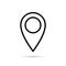 Pin icon. Location geo. Pointer vector. Outline line marker. Gps points navigation. Mark pinpoint. Locate tag. Logo pin arrow. Pos