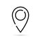 Pin icon. Location geo. Pointer vector. Outline line marker. Gps points navigation. Mark pinpoint. Locate tag. Logo pin arrow. Pos