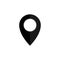 Pin location gps icon. Geometric marker black shape element. Map navigation place vector symbol. Position pointer sign