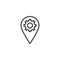 Pin location setting outline icon