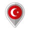 Pin location turkey flag icon