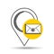 Pin map email concept pointer graphic