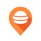 Pin map and fast food logotemplat, flat burger icon design - Vector