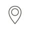 Pin map icon vector. Line location symbol.