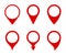 Pin map marker pointer icons set, GPS location flat symbol - vector