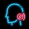 Pin Nape Pain Man Silhouette Headache neon glow icon illustration