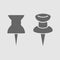 Pin set vector icon. Board thumbtack.