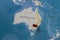 A pin on sydney, australia in the world map