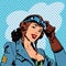 Pin up girl pilot aviation army beauty pop art