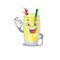 Pina colada cocktail mascot design style showing Okay gesture finger