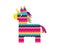 Pinata horse, Cute Unicorn. Viva Mexico, independence day, Cinco de Mayo. Fiesta colorful illustration
