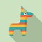 Pinata horse icon, flat style