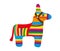 Pinata icon, flat style. Donkey colorful. on white background. Vector illustration, clip-art.