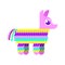 Pinata isolated. Traditional mexican donkey toy with sweets inside. vector illustration