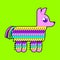 Pinata isolated. Traditional mexican donkey toy with sweets inside. vector illustration