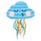 Pinata jellyfish for the holiday. Cartoon pinata jellyfish for birthday. Vector illustration for kids.