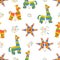 Pinatas Star, Llama and Donkey, Seamlessly Arranged In A Joyful Pattern, Evoking A Festive And Celebratory Atmosphere