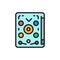 Pinball, playing machine, game flat color line icon.