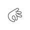 Pinch gesture line icon