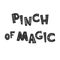 Pinch of Magic. Inscription executed in the cartoon style and decorated with primitive patterns. Good for children`s and theme