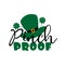 Pinch Proof - saying for St Patrick`s Day, with hat and clover.