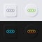 Pincode field box or Password field box icon set, Multicolor neumorphism button soft UI Design.