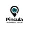 Pincula peripheral vision logo, creative pindrop with loop and eyeball vector