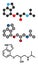 Pindolol beta blocker drug molecule