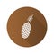 Pine cone flat design long shadow glyph icon