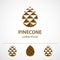 Pine cone logo template, variations. Low polygonal icon or concept image.