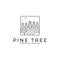 pine evergreen fir hemlock spruce conifer cedar coniferous cypress larch pinus tree forest vintage retro hipster line art Logo