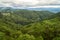 Pine forest - high angle view - from the Dalat Cable Car to the Truc Lam pagoda. Dalat, Vietnam. With copy space.