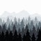 Pine forest seamless background pattern. vector