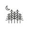 Pine tree forest thin line icon symbol design