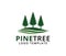 Pine tree hotel resort woods golf course park vector logo design