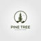 Pine tree with river logo vector