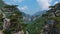 Pine tree on the rocks mountains landscape