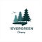 Pine trees landscape Logo design inspiration