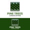 Pine Trees Landscaping Logo Design Template