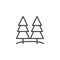 Pine trees outline icon