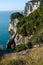 Pine trees overhanging the rocks on the island of Palmaria near Portovenere and the Cinque Terre