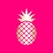 Pineapple Ananas icon silver on a pink background