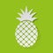 Pineapple Ananas icon white paper on a green background