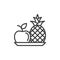 Pineapple and apple line icon